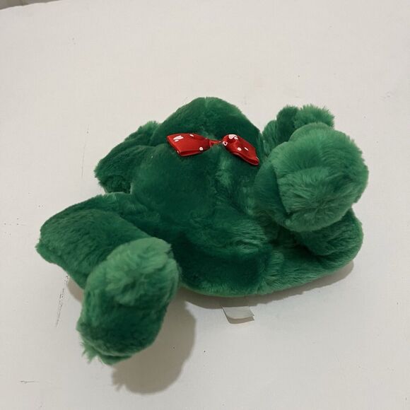 Vintage Main Joy Leaping Heart Love Collar Green Frog Plush Stuffed Animal 6" - Picture 8 of 10